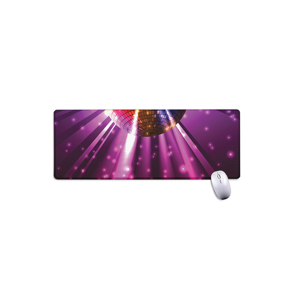 Purple Light Disco Ball Print Extended Mouse Pad