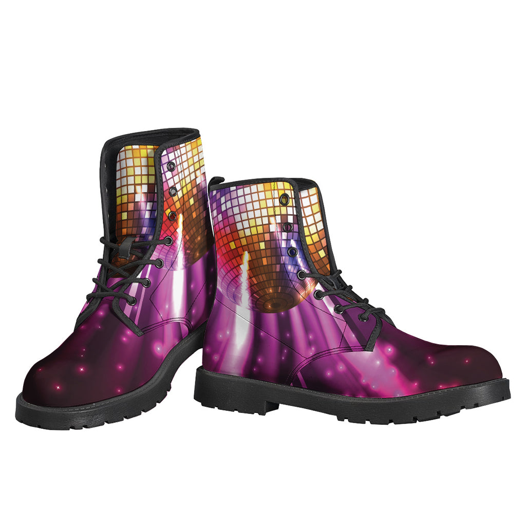 Purple Light Disco Ball Print Backpack