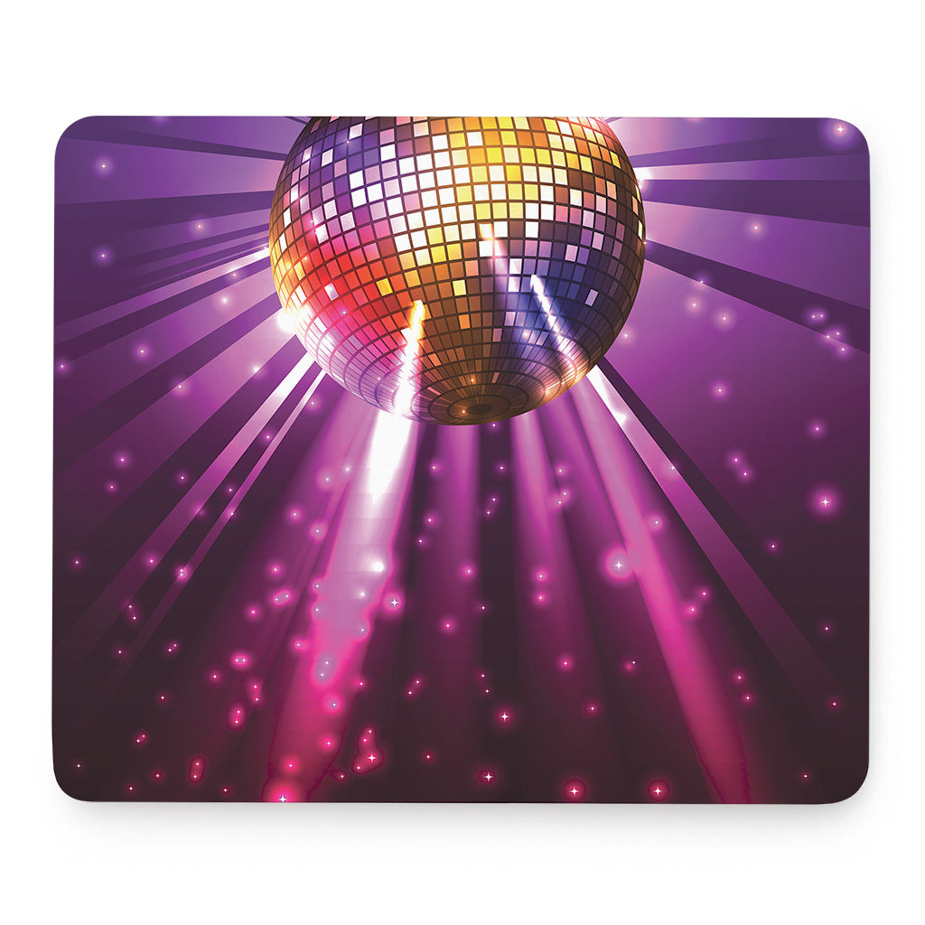 Purple Light Disco Ball Print Mouse Pad