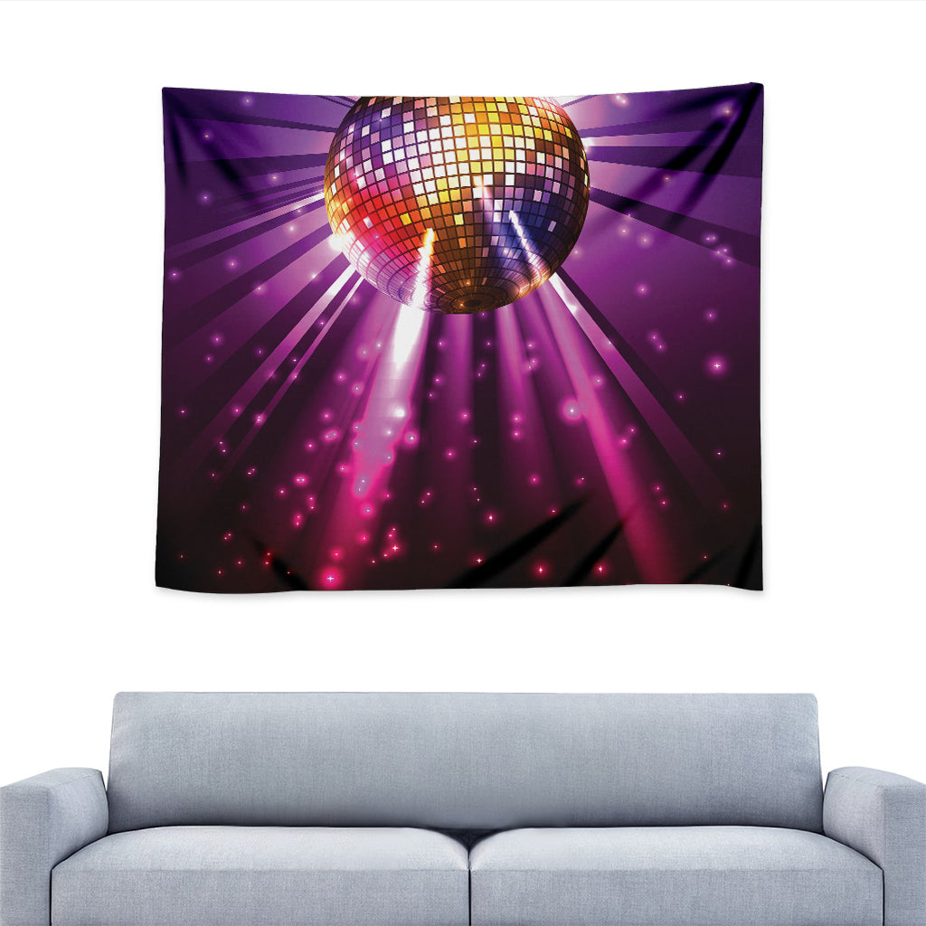 Purple Light Disco Ball Print Tapestry