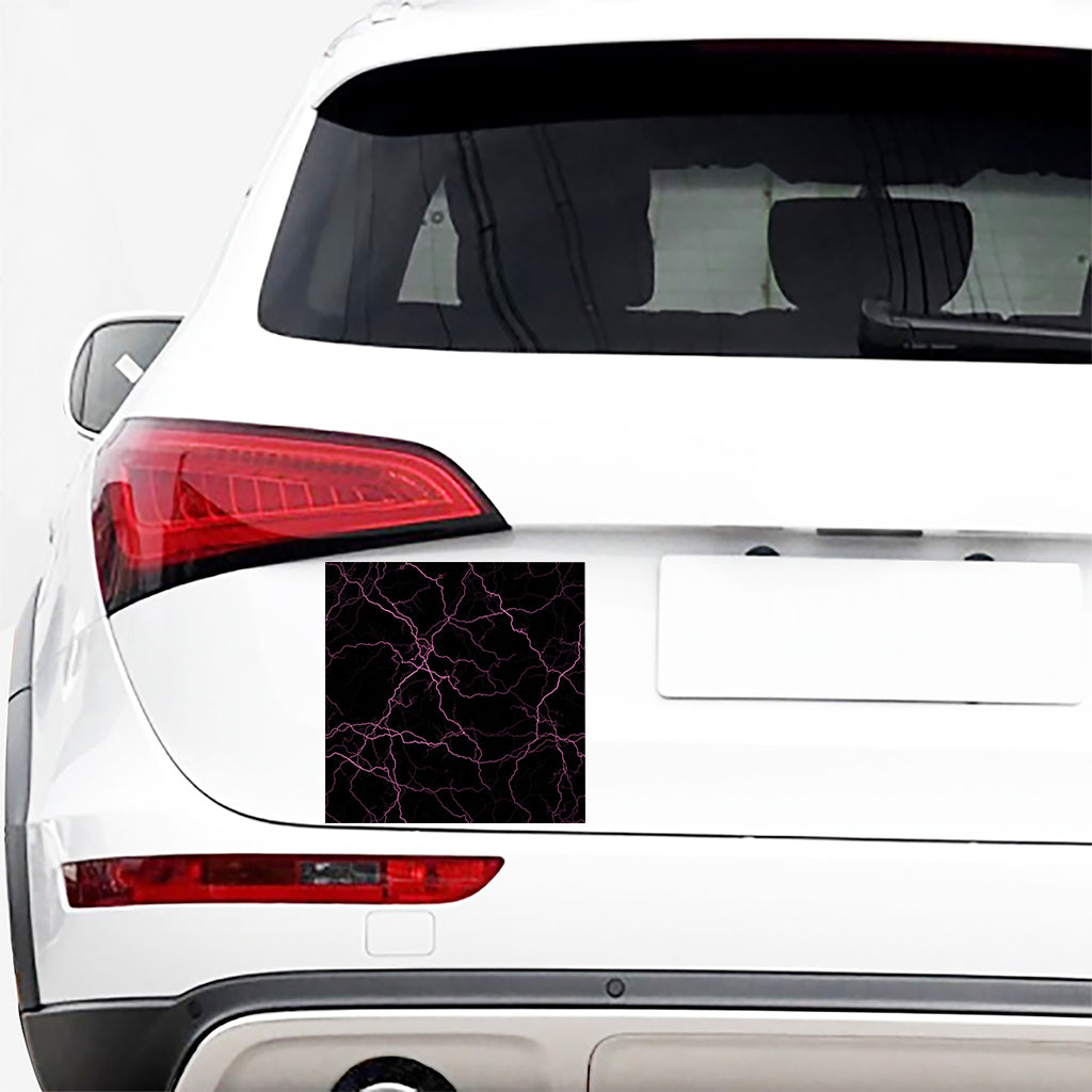 Purple Lightning Print Car Sticker