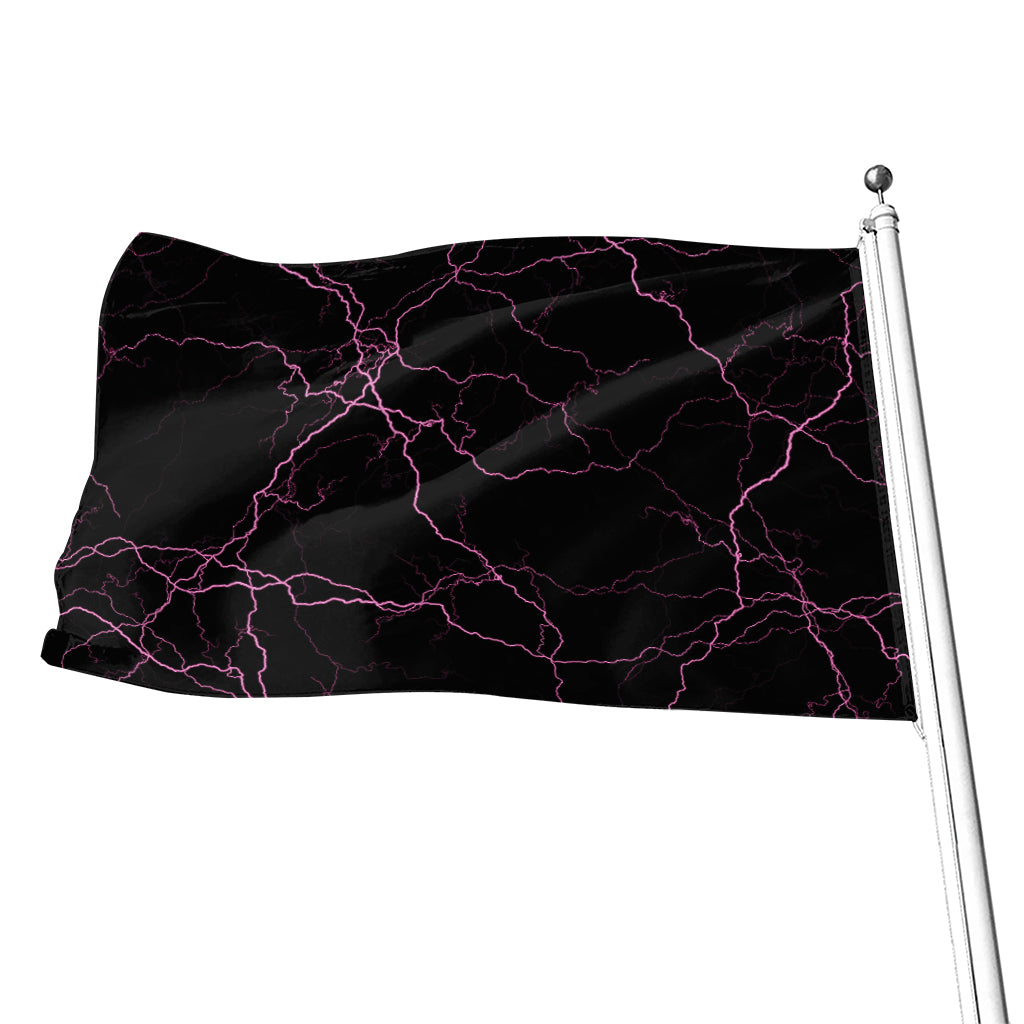 Purple Lightning Print Flag