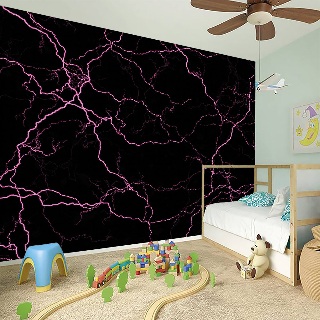 Purple Lightning Print Wall Sticker