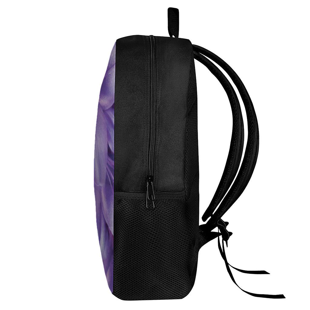 Purple Lily Flower Print 17 Inch Backpack