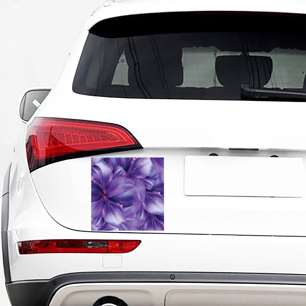 Purple Lily Flower Print Car Sticker