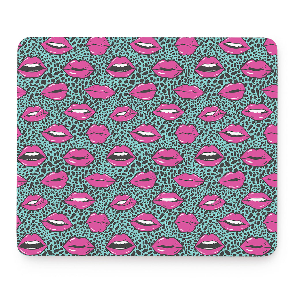 Purple Lips Pattern Print Mouse Pad