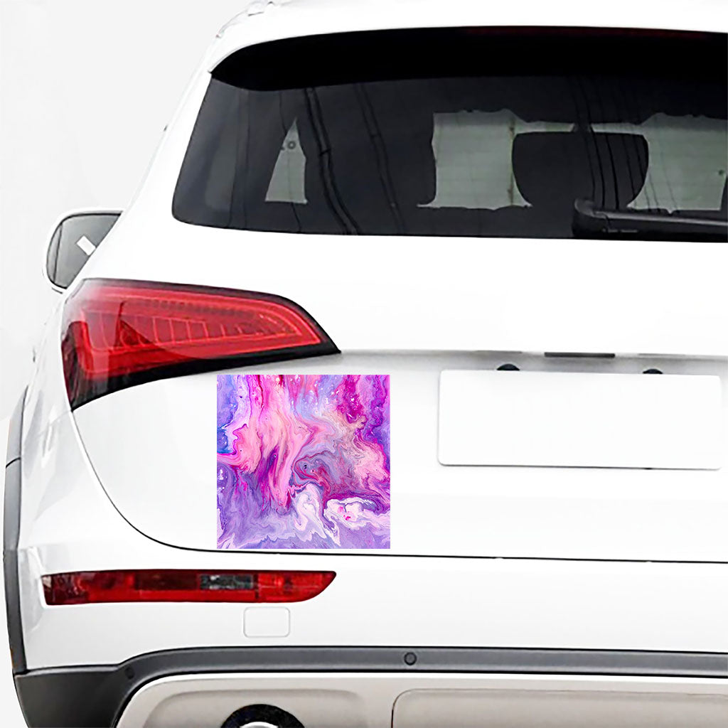 Purple Liquid Marble Print Car Sticker
