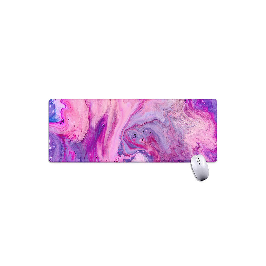 Purple Liquid Marble Print Extended Mouse Pad
