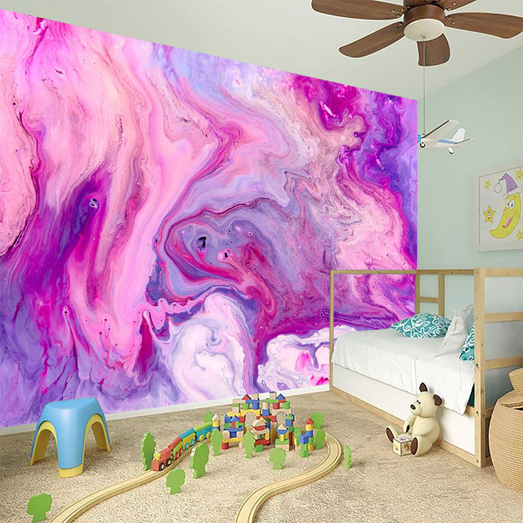 Purple Liquid Marble Print Wall Sticker