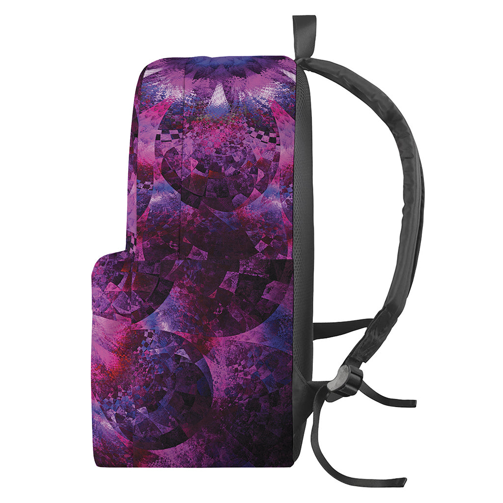 Purple Mandala Flower Print Backpack
