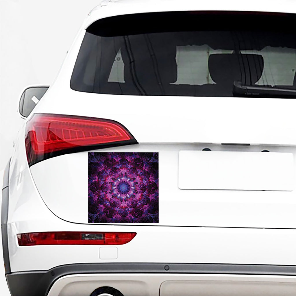 Purple Mandala Flower Print Car Sticker