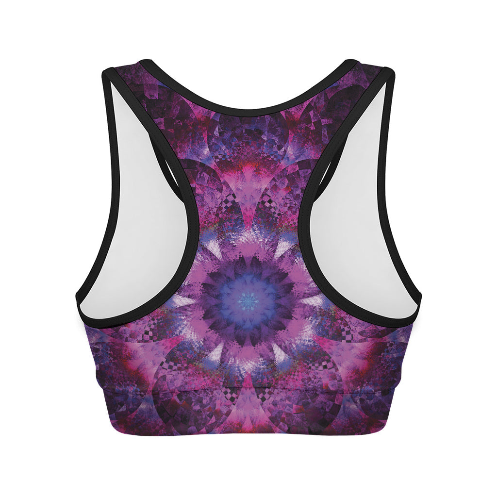 Purple Mandala Flower Print Women's Sports Bra