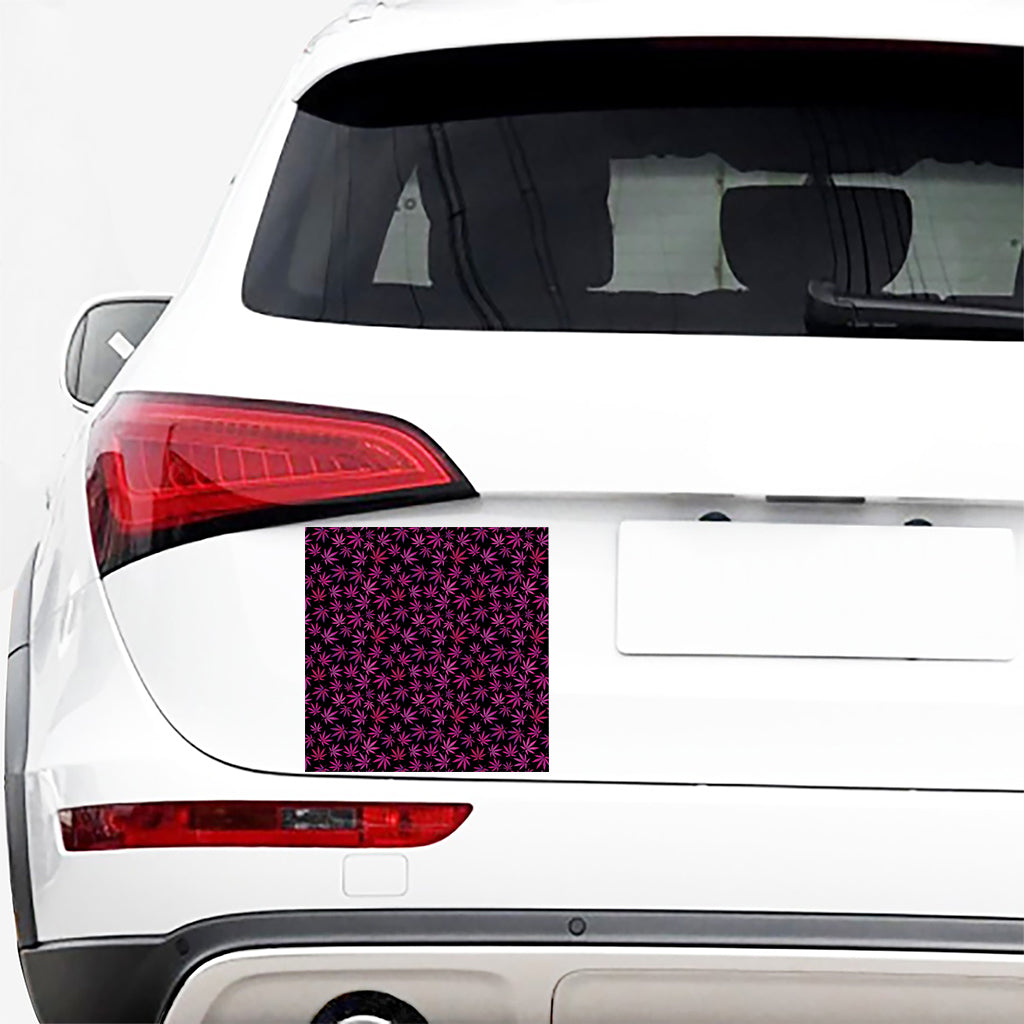 Purple Marijuana Leaf Pattern Print Car Sticker
