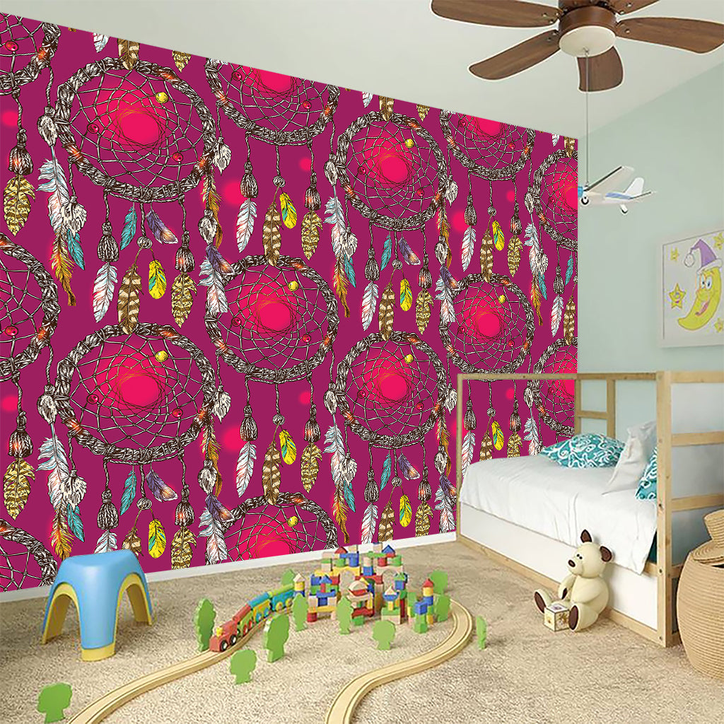 Purple Native Dream Catcher Print Wall Sticker
