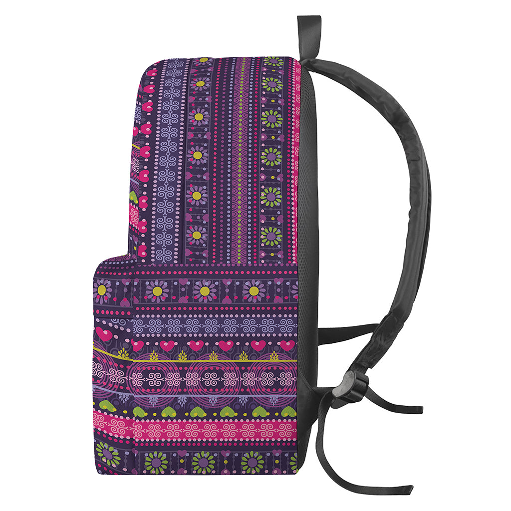 Purple Native Tribal Pattern Print Backpack