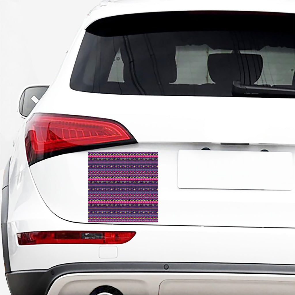 Purple Native Tribal Pattern Print Car Sticker