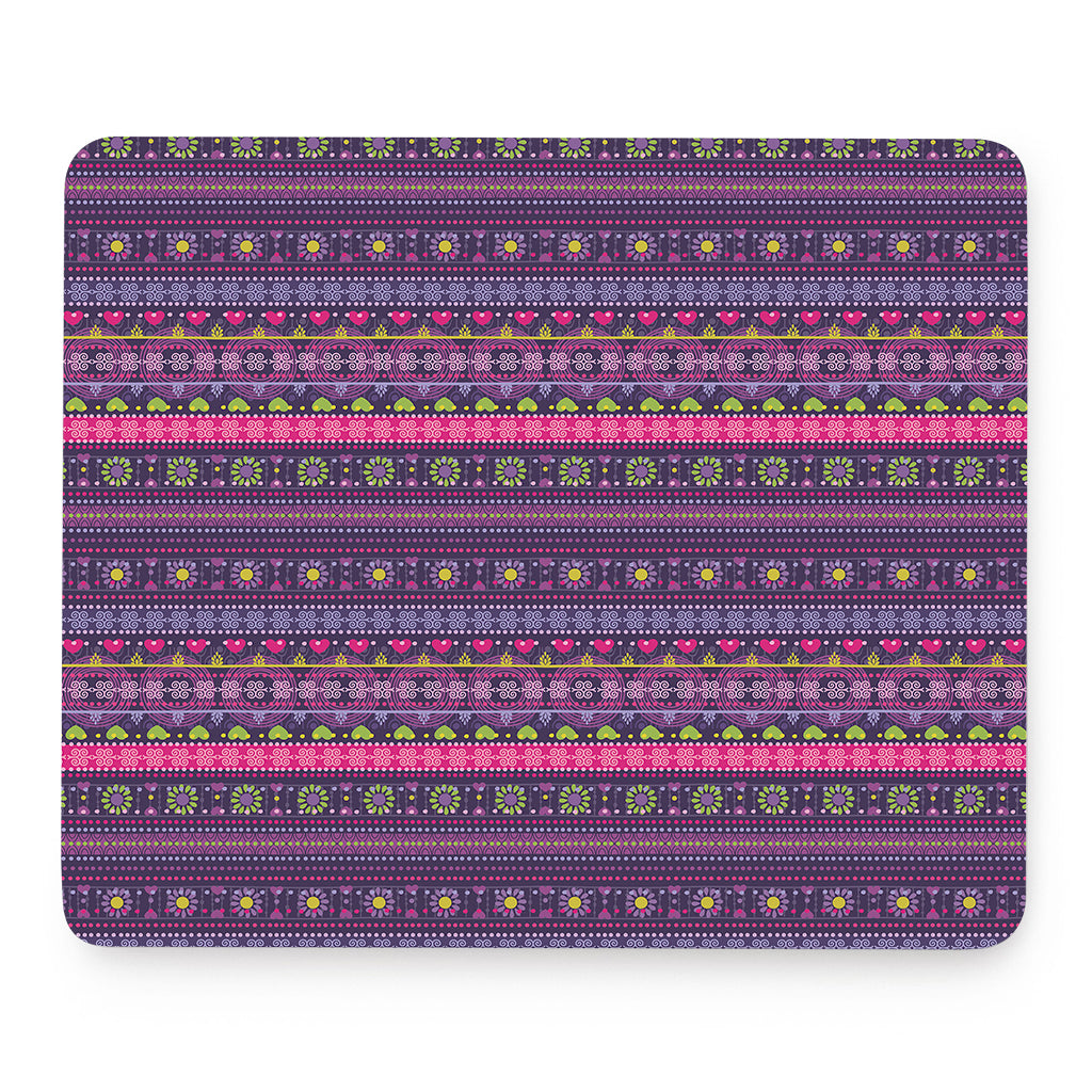 Purple Native Tribal Pattern Print Mouse Pad
