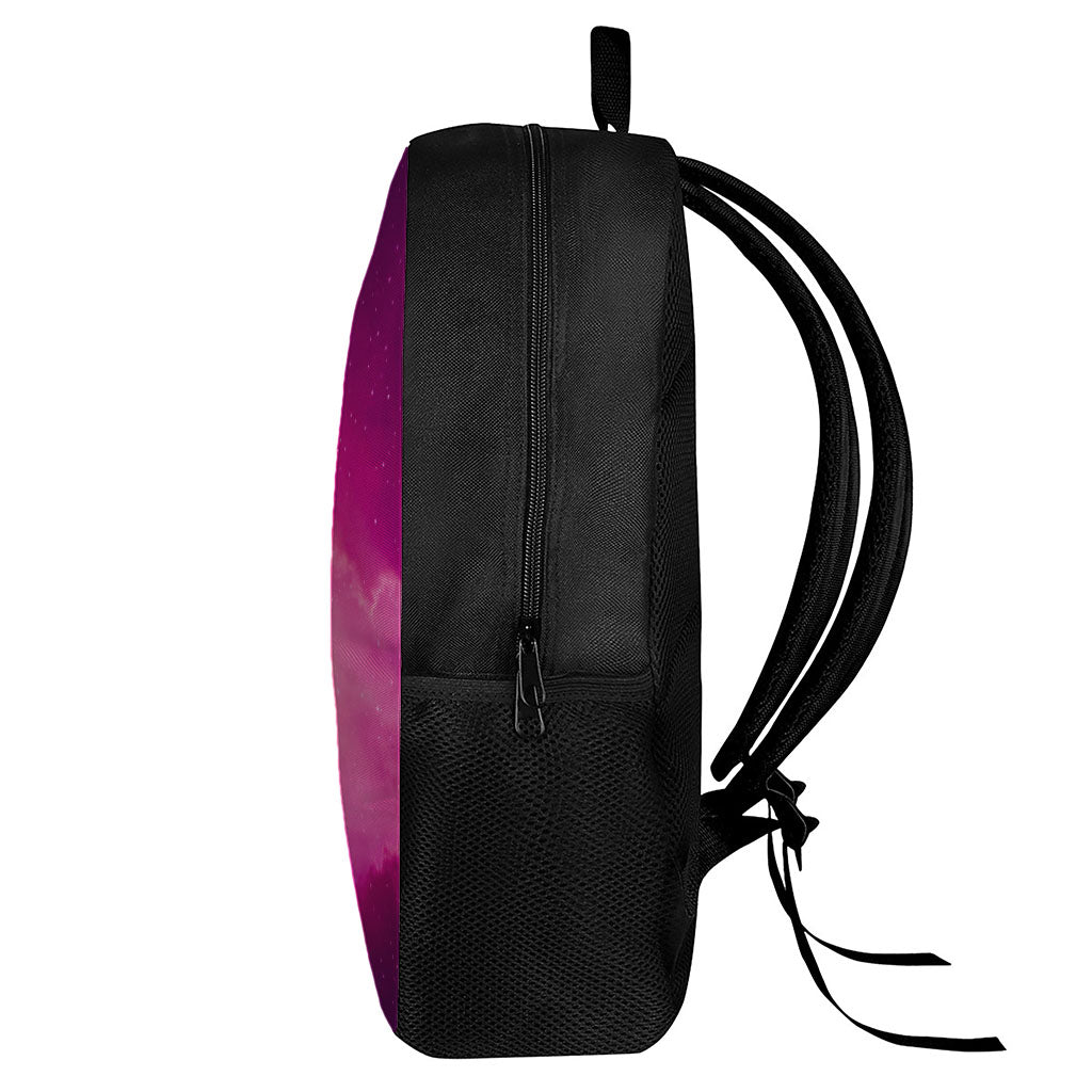 Purple Nebula Cloud Galaxy Space Print 17 Inch Backpack