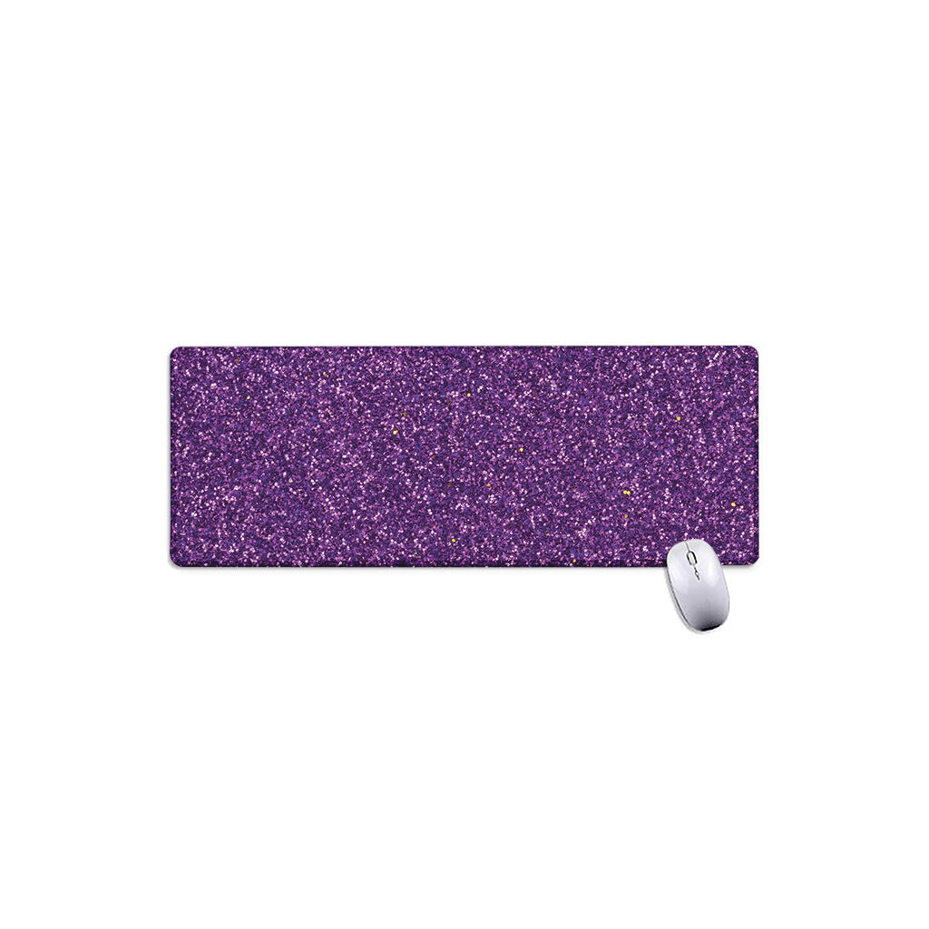 Purple (NOT Real) Glitter Print Extended Mouse Pad