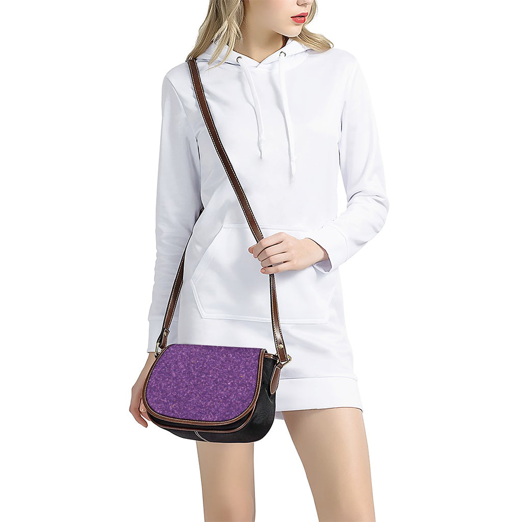 Purple (NOT Real) Glitter Print Saddle Bag