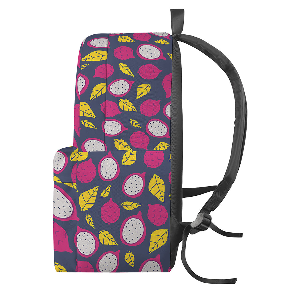 Purple Pitaya Pattern Print Backpack