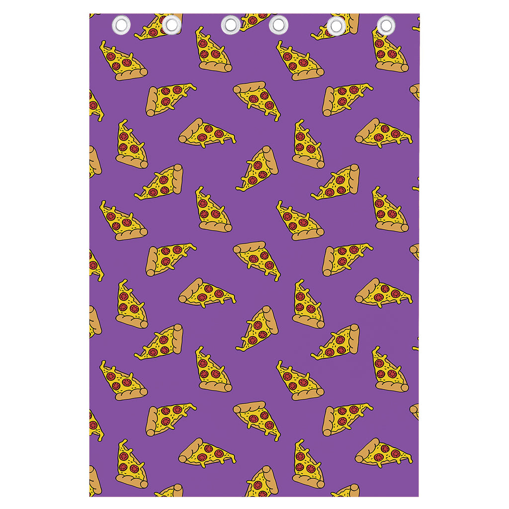 Purple Pizza Pattern Print Curtain