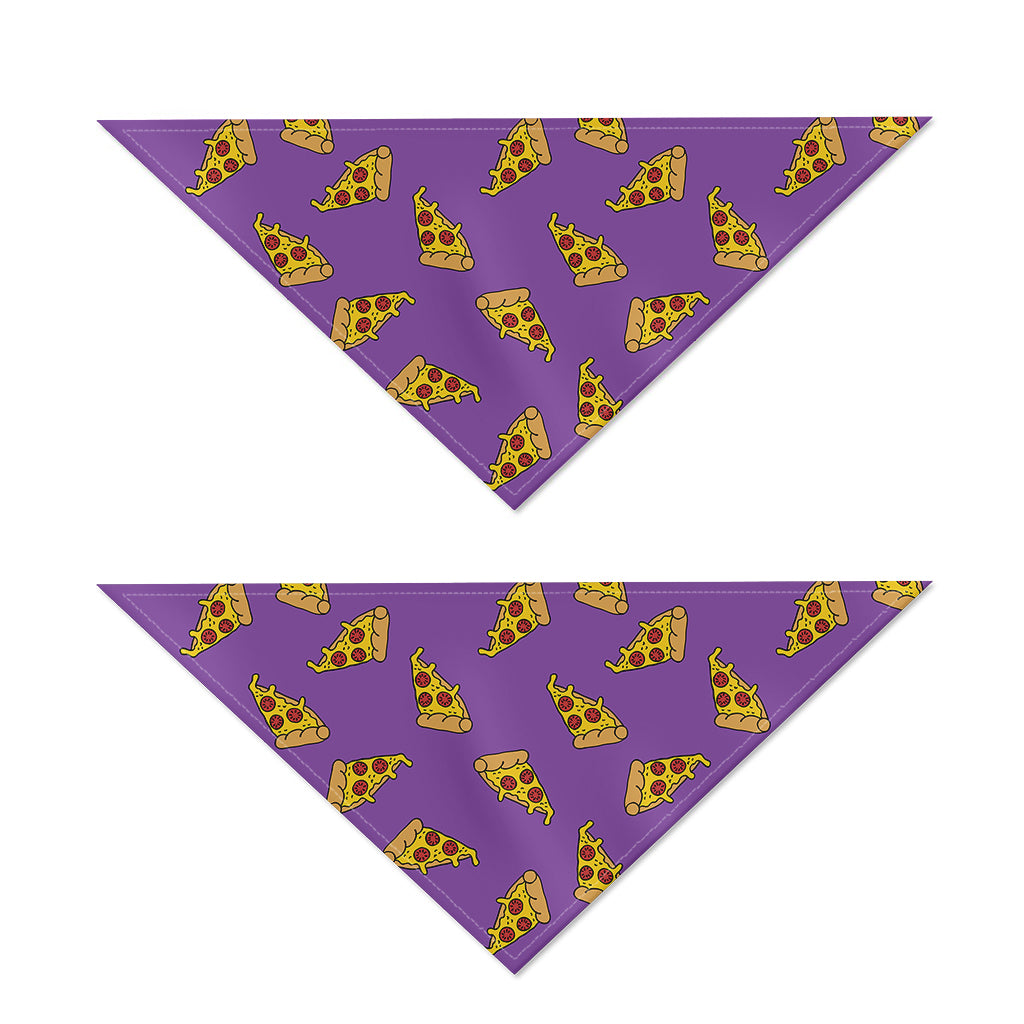 Purple Pizza Pattern Print Dog Bandana