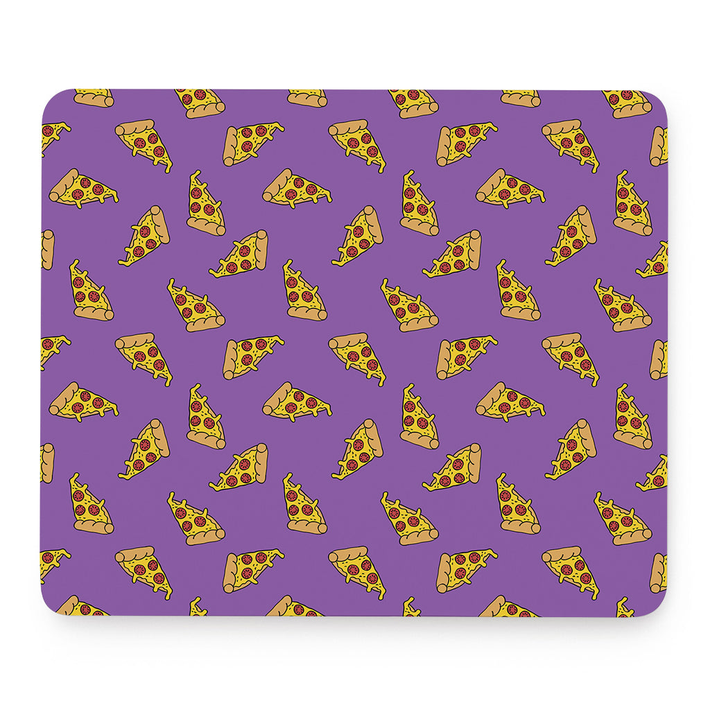 Purple Pizza Pattern Print Mouse Pad