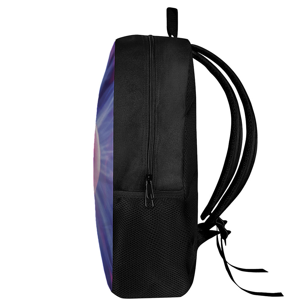 Purple Plasma Ball Print 17 Inch Backpack