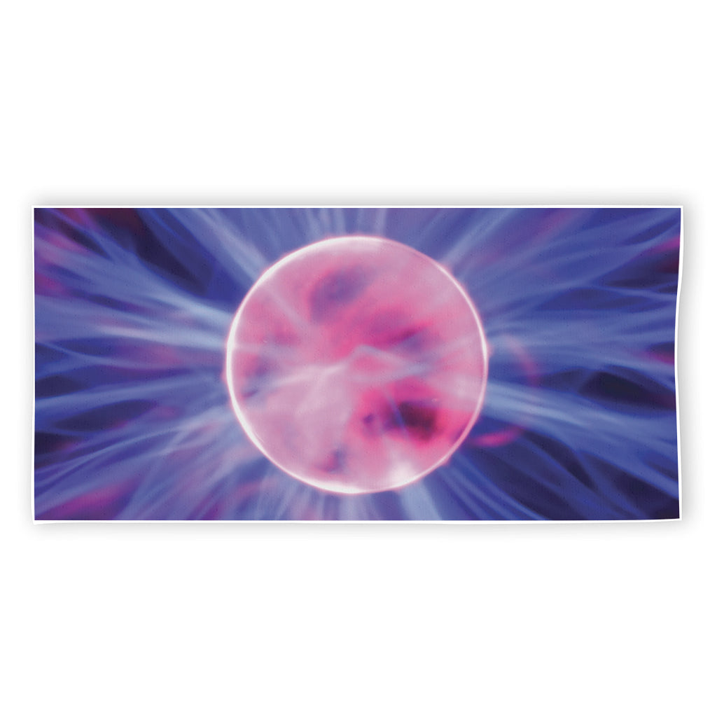 Purple Plasma Ball Print Beach Towel