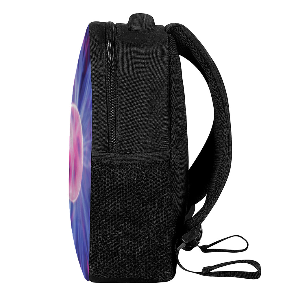 Purple Plasma Ball Print Casual Backpack