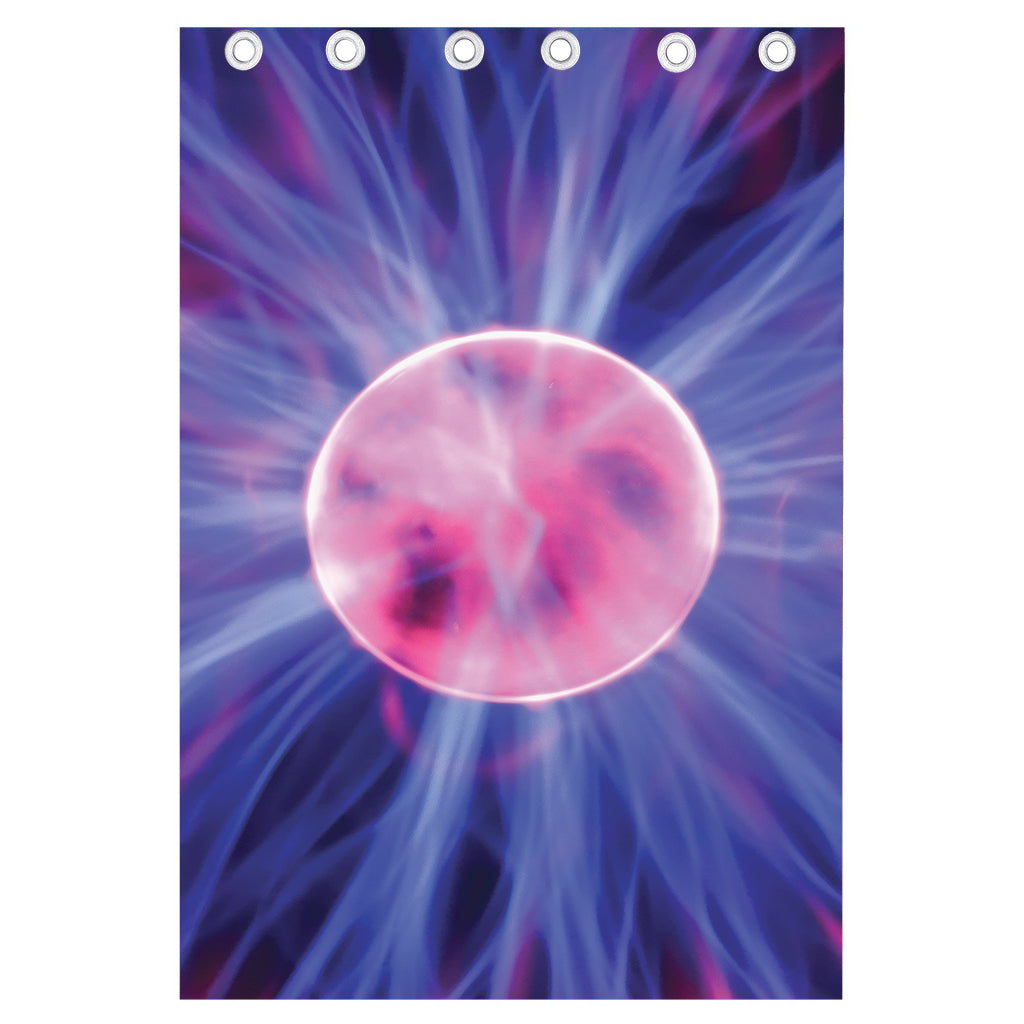 Purple Plasma Ball Print Curtain