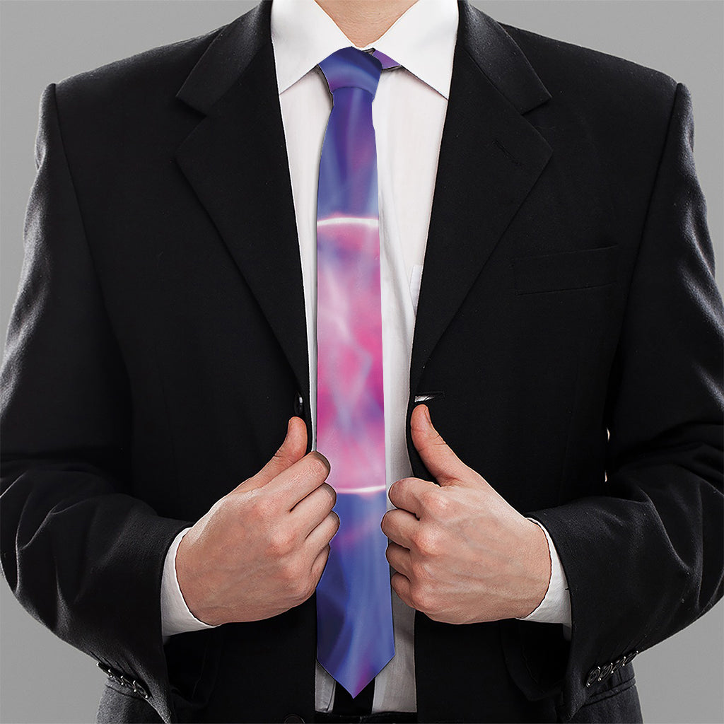 Purple Plasma Ball Print Necktie