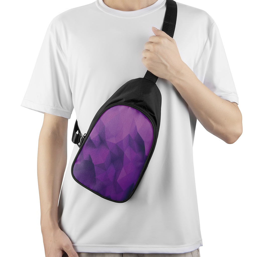 Purple Polygonal Geometric Print Chest Bag