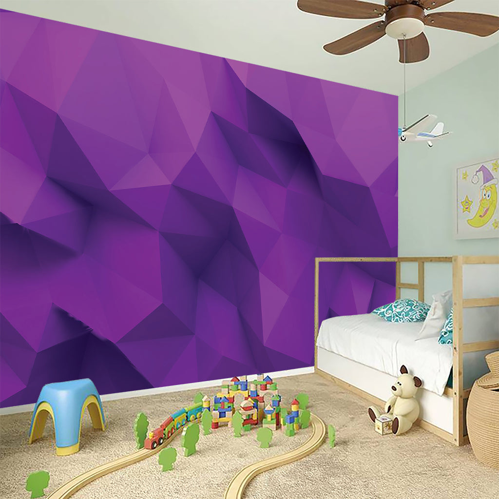 Purple Polygonal Geometric Print Wall Sticker