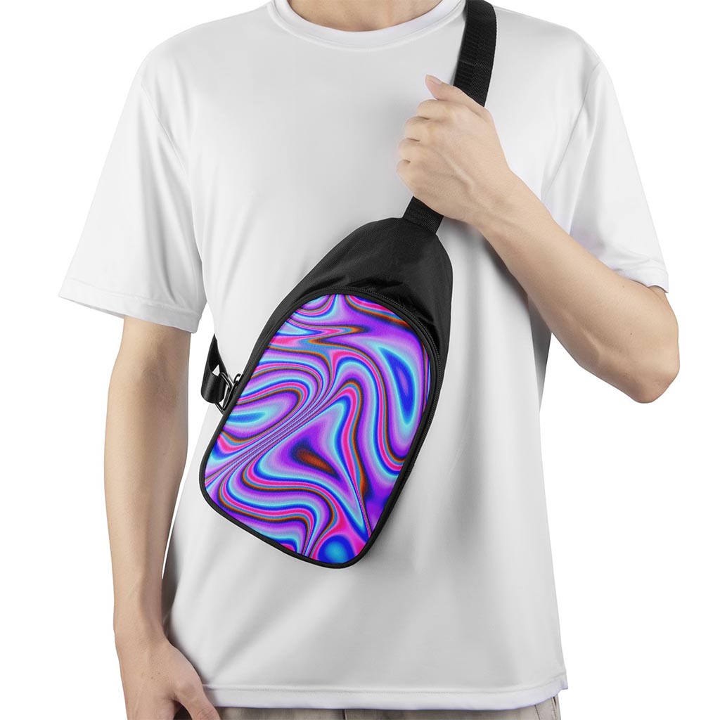 Purple Psychedelic Trippy Print Chest Bag