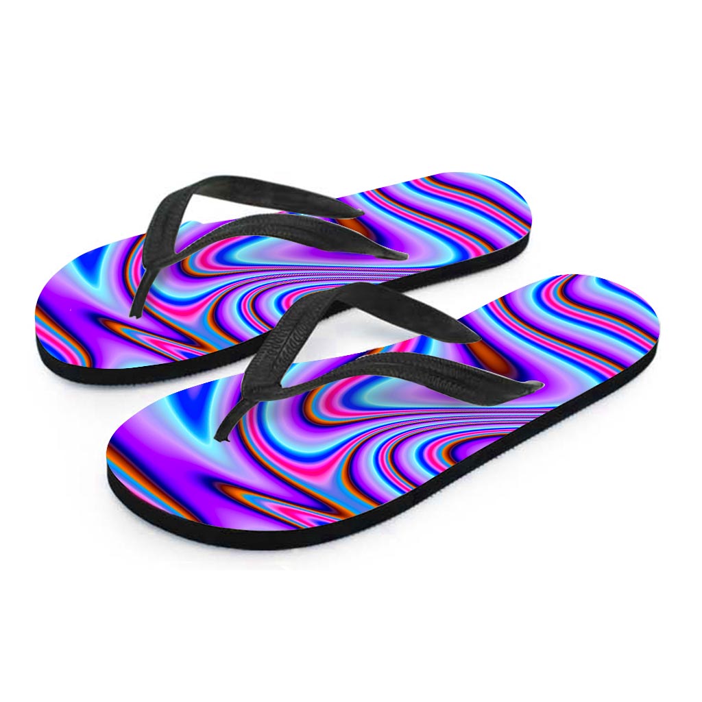 Purple Psychedelic Trippy Print Flip Flops