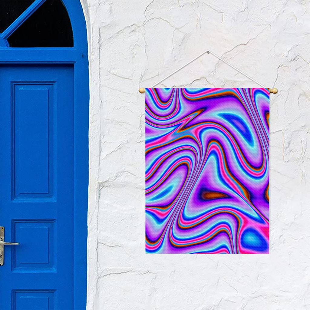 Purple Psychedelic Trippy Print Garden Flag