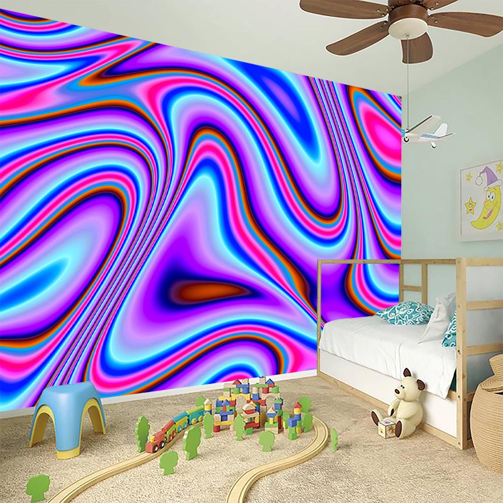 Purple Psychedelic Trippy Print Wall Sticker