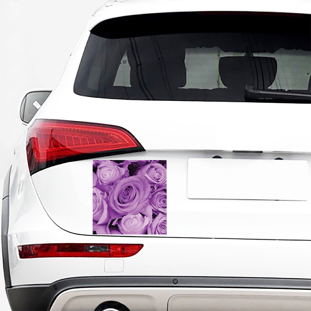 Purple Rose Print Car Sticker