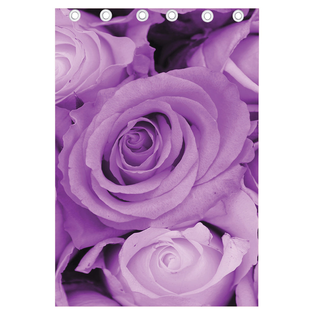 Purple Rose Print Curtain