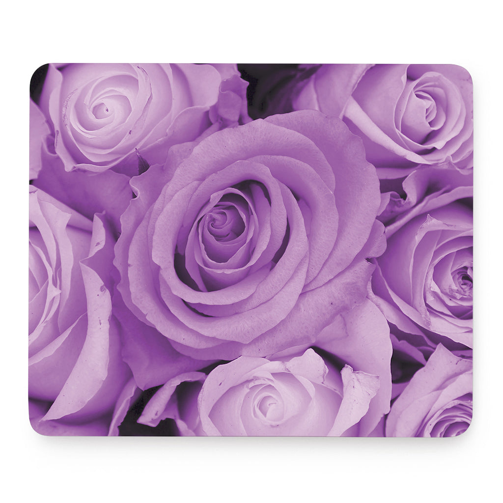 Purple Rose Print Mouse Pad