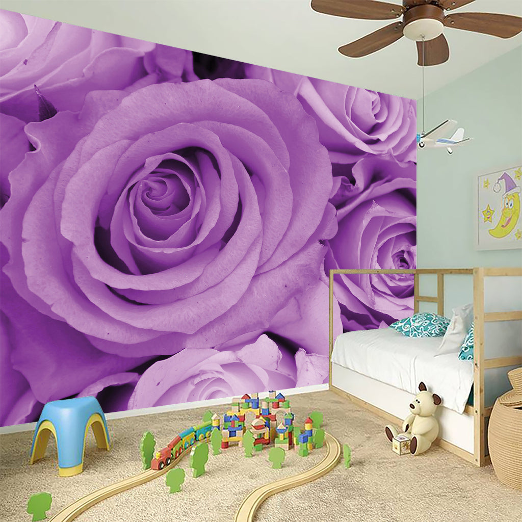 Purple Rose Print Wall Sticker