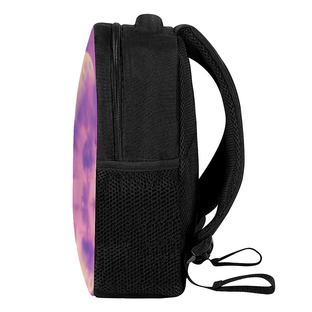 Purple Sky And Full Moon Print Casual Backpack