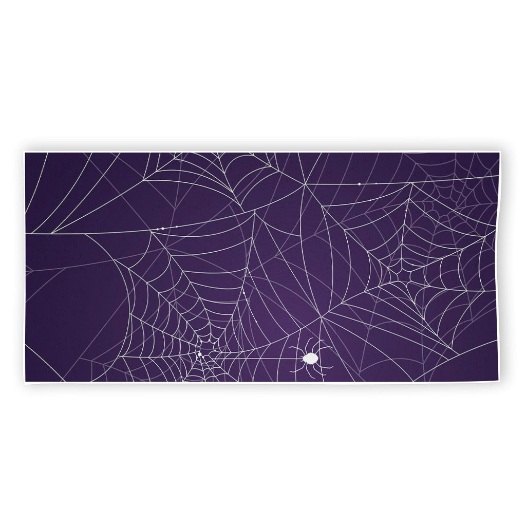 Purple Spider Web Pattern Print Beach Towel