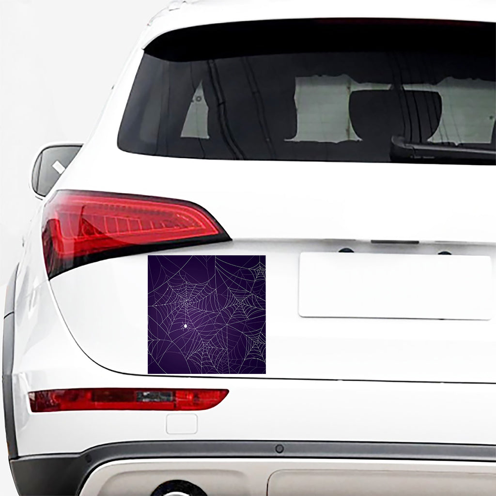 Purple Spider Web Pattern Print Car Sticker