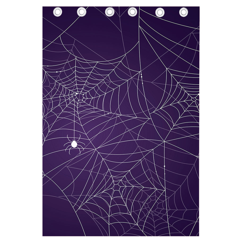 Purple Spider Web Pattern Print Curtain