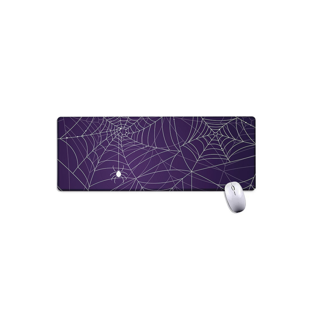 Purple Spider Web Pattern Print Extended Mouse Pad