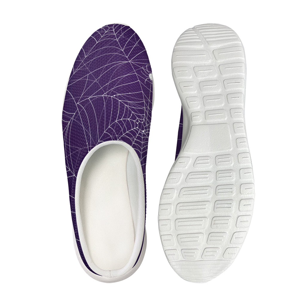 Purple Spider Web Pattern Print Mesh Casual Shoes
