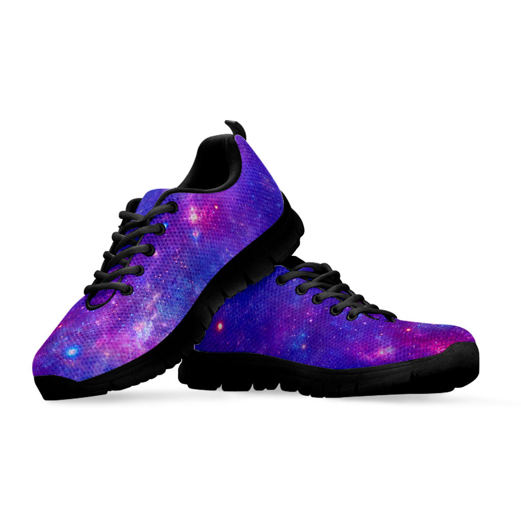 Purple Stardust Cloud Galaxy Space Print Black Running Shoes